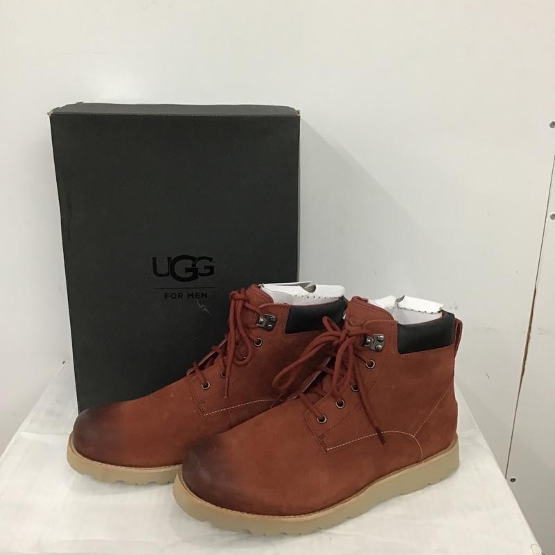 アグ UGG ブーツ ショートブーツ 1094391 SETON TL 29cm 箱有 レースアップワークブーツ 29.0cm ロゴ、文字 黒 / ブラック / X 赤 / レッド / メンズ USED 古着 中古 10091198