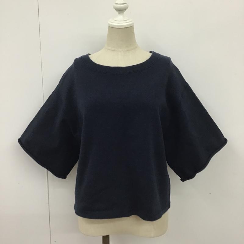 ビューティアンドユースユナイテッドアローズ BEAUTY&YOUTH UNITED ARROWS カットソー 半袖 1612-225-4327 ヘビーコットン6分袖スウェットレディース トップス FREE 無地 紺 / ネイビー / レディース USED 古着 中古 10091211