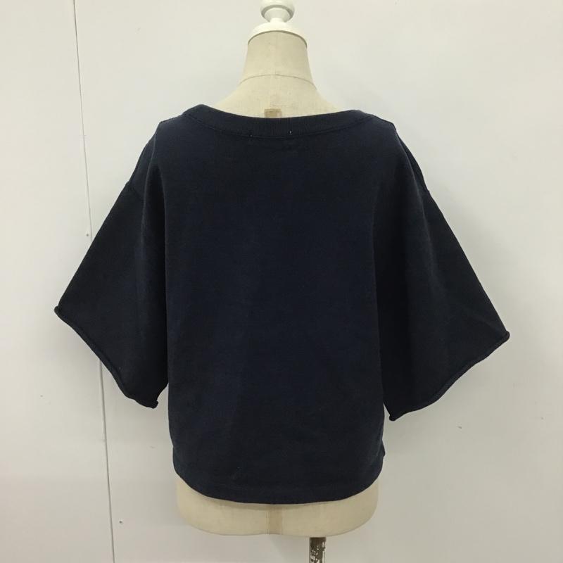 ビューティアンドユースユナイテッドアローズ BEAUTY&YOUTH UNITED ARROWS カットソー 半袖 1612-225-4327 ヘビーコットン6分袖スウェットレディース トップス FREE 無地 紺 / ネイビー / レディース USED 古着 中古 10091211