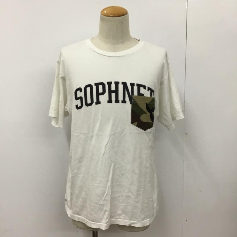 ソフネット SOPHNET. Tシャツ 半袖 SOPH-170083 CAMOUFLAGE POCKET NUMBERING TEE L ロゴ、文字 白 / ホワイト / メンズ USED 古着 中古 10091221