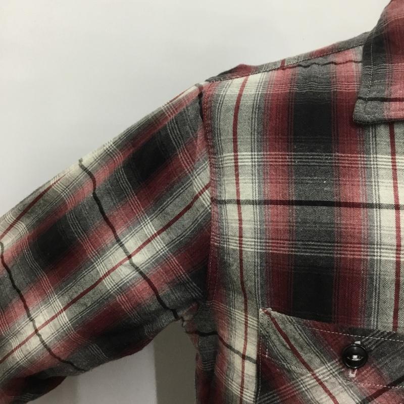 クーティー COOTIE シャツ、ブラウス 七分袖 オープンカラー M チェック 白 / ホワイト / X 黒 / ブラック / X 灰 / グレー / X えんじ / ワインレッド /  メンズ USED 古着 中古 10091224