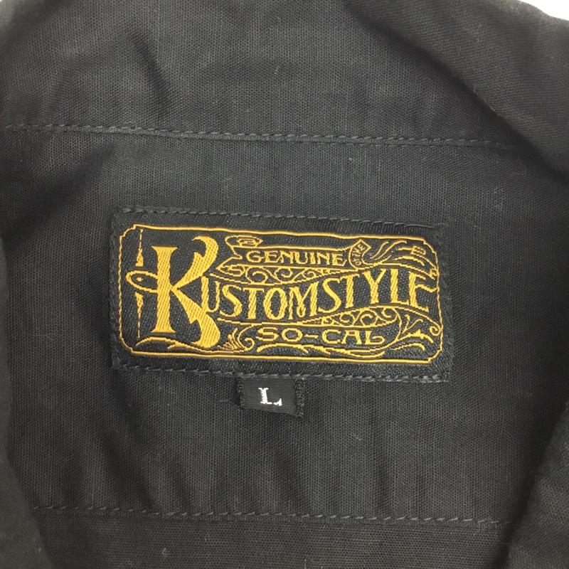 カスタムスタイル KUSTOMSTYLE シャツ、ブラウス 半袖 L プリント 黒 / ブラック /  メンズ USED 古着 中古 10091226