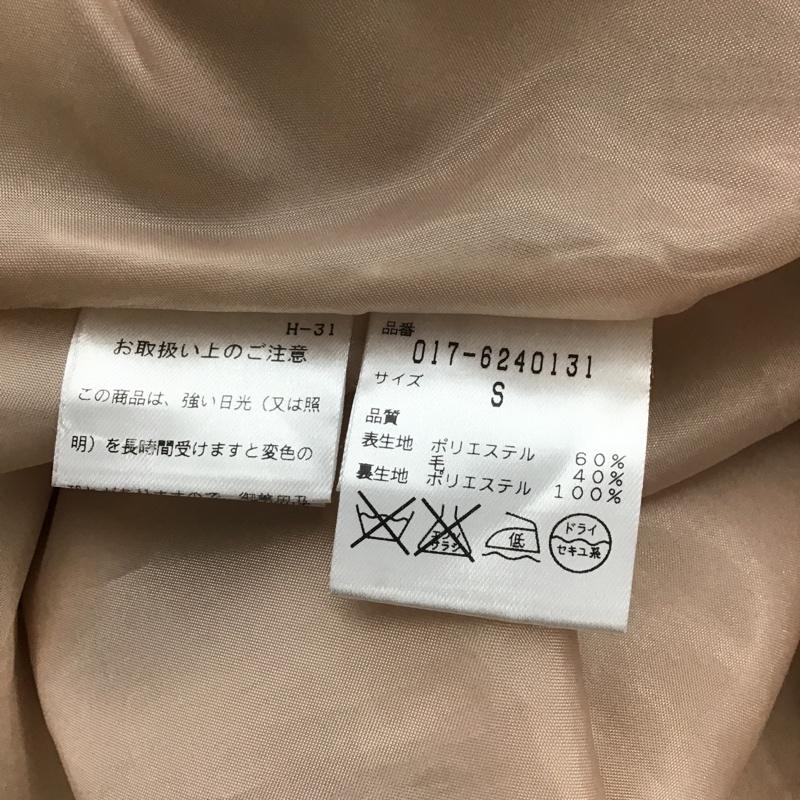 ナチュラルビューティーベーシック NATURAL BEAUTY BASIC ワンピース ひざ丈スカート 017-6240131 バックジップ Vネック 長袖ワンピース S 無地 桃 / ピンク / レディース USED 古着 中古 10091274
