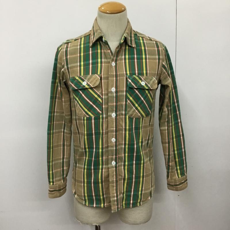 ジェラード JELADO シャツ、ブラウス 長袖 胸ポケット XS チェック ベージュ / ベージュ / X 白 / ホワイト / X 緑 / グリーン / X 黄 / イエロー / X 橙 / オレンジ /  メンズ USED 古着 中古 10091334