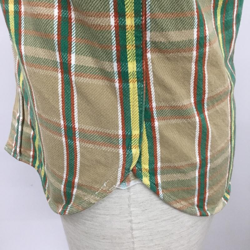 ジェラード JELADO シャツ、ブラウス 長袖 胸ポケット XS チェック ベージュ / ベージュ / X 白 / ホワイト / X 緑 / グリーン / X 黄 / イエロー / X 橙 / オレンジ /  メンズ USED 古着 中古 10091334