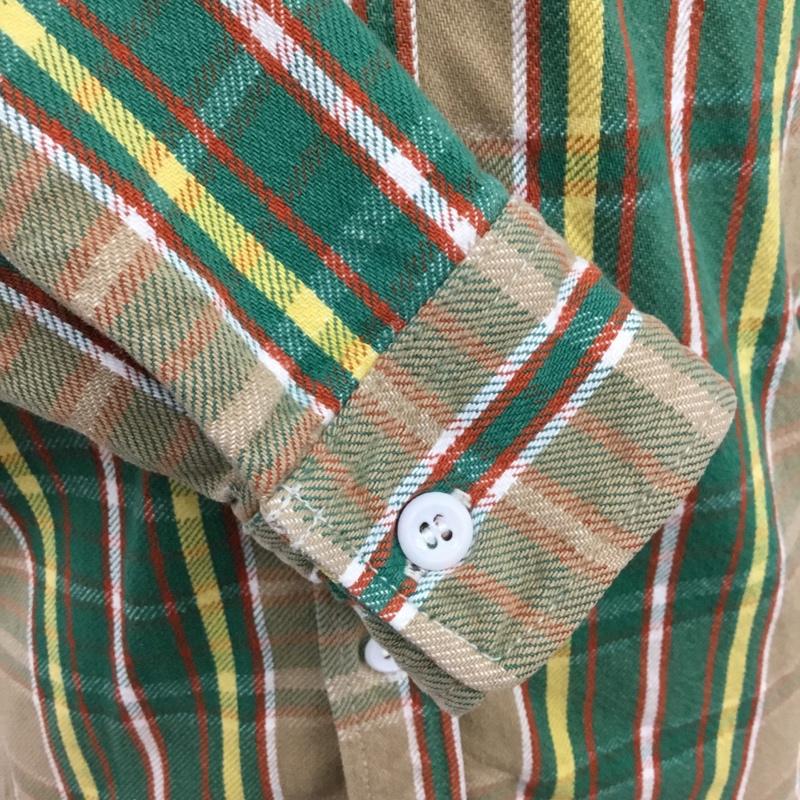 ジェラード JELADO シャツ、ブラウス 長袖 胸ポケット XS チェック ベージュ / ベージュ / X 白 / ホワイト / X 緑 / グリーン / X 黄 / イエロー / X 橙 / オレンジ /  メンズ USED 古着 中古 10091334