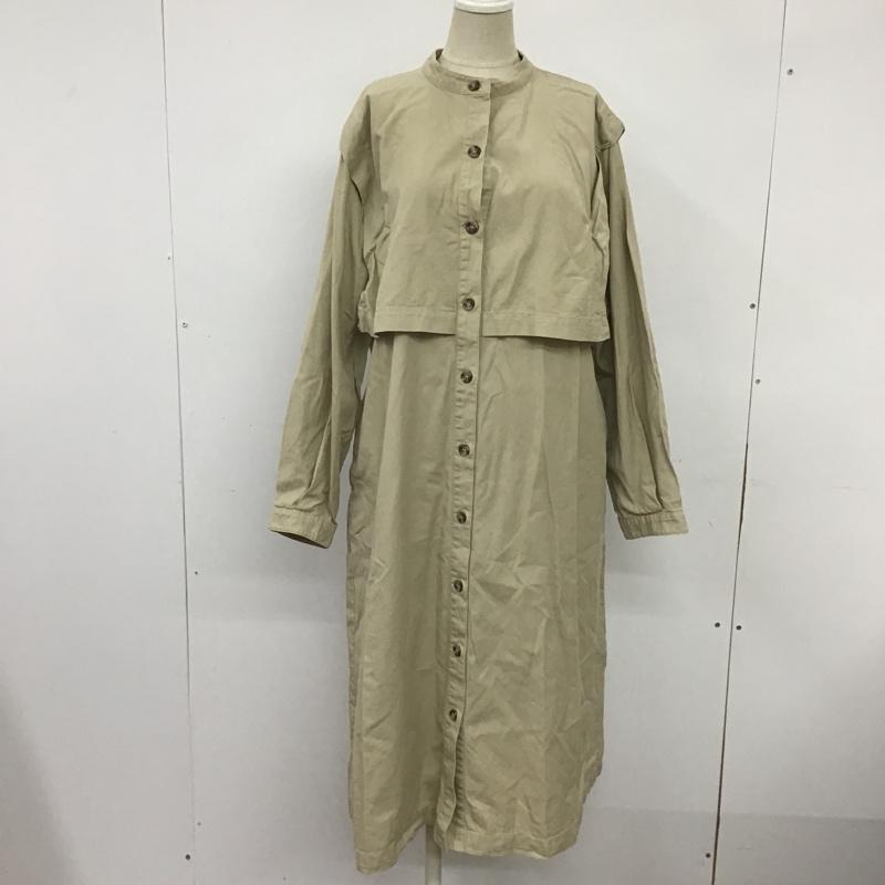 ローリーズファーム LOWRYS FARM ワンピース ロングスカート LF720022TS スタンドワンピースコート アンブレラヨーク FREE 無地 ベージュ / ベージュ / レディース USED 古着 中古 10091396