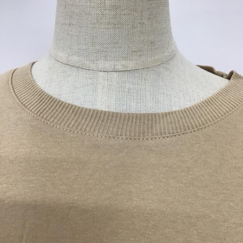 ザラ ZARA カットソー 半袖 0962 276 710 クルーネック M 無地 ベージュ / ベージュ / レディース USED 古着 中古 10091400