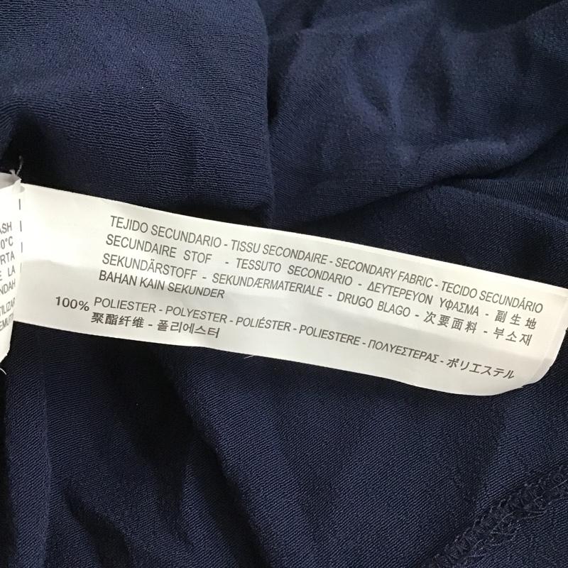 ザラベーシック ZARA BASIC ワンピース ひざ丈スカート 1639 066 401 ウエストリボン M レース柄 紺 / ネイビー / レディース USED 古着 中古 10091411