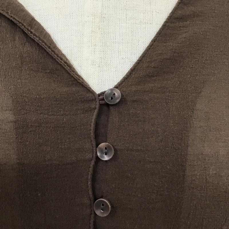 ダブルクローゼット w closet ワンピース ロングスカート 323228 ボリュームタックティアードワンピース 無地 茶 / ブラウン / レディース USED 古着 中古 10091427