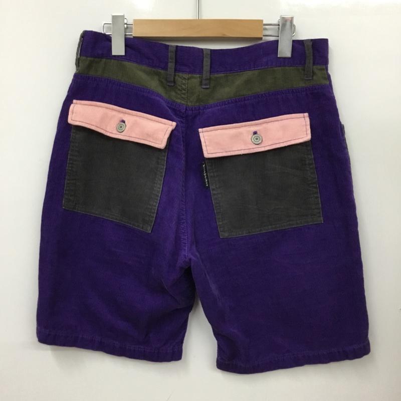 ワイルドシングス WILD THINGS パンツ ショートパンツ コーデュロイショートパンツ バイカラーショートパンツ M 無地 黒 / ブラック / X 紫 / パープル / X 桃 / ピンク / X カーキ / カーキ / メンズ USED 古着 中古 10091626