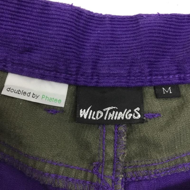 ワイルドシングス WILD THINGS パンツ ショートパンツ コーデュロイショートパンツ バイカラーショートパンツ M 無地 黒 / ブラック / X 紫 / パープル / X 桃 / ピンク / X カーキ / カーキ / メンズ USED 古着 中古 10091626