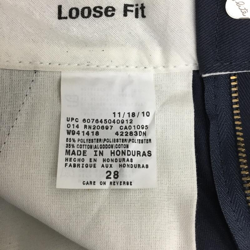 ディッキーズ Dickies パンツ ショートパンツ 607645040912 ハーフパンツ LOOSE FIT 28 ロゴ、文字 紺 / ネイビー / メンズ USED 古着 中古 10091654