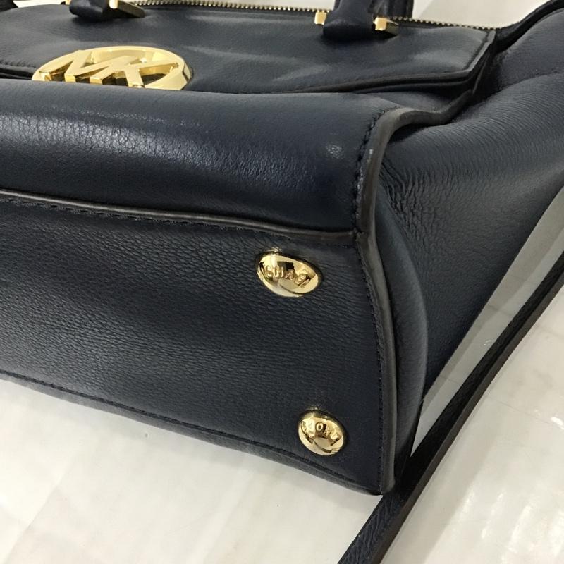 マイケルコース MICHAEL KORS ショルダーバッグ ショルダーバッグ 35H4GHUS2L ハンドバッグ 2WAY ロゴ、文字 紺 / ネイビー / X 金 / ゴールド / レディース USED 古着 中古 10091676