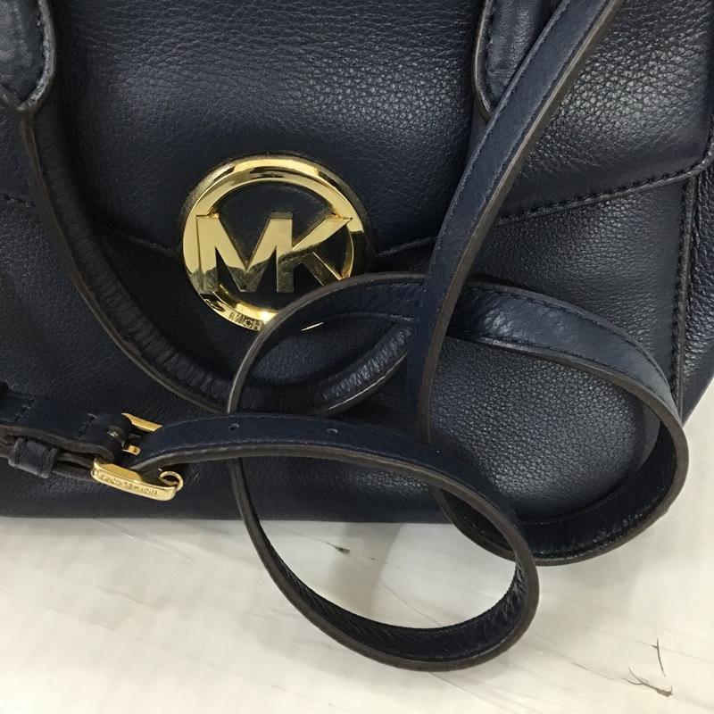 マイケルコース MICHAEL KORS ショルダーバッグ ショルダーバッグ 35H4GHUS2L ハンドバッグ 2WAY ロゴ、文字 紺 / ネイビー / X 金 / ゴールド / レディース USED 古着 中古 10091676