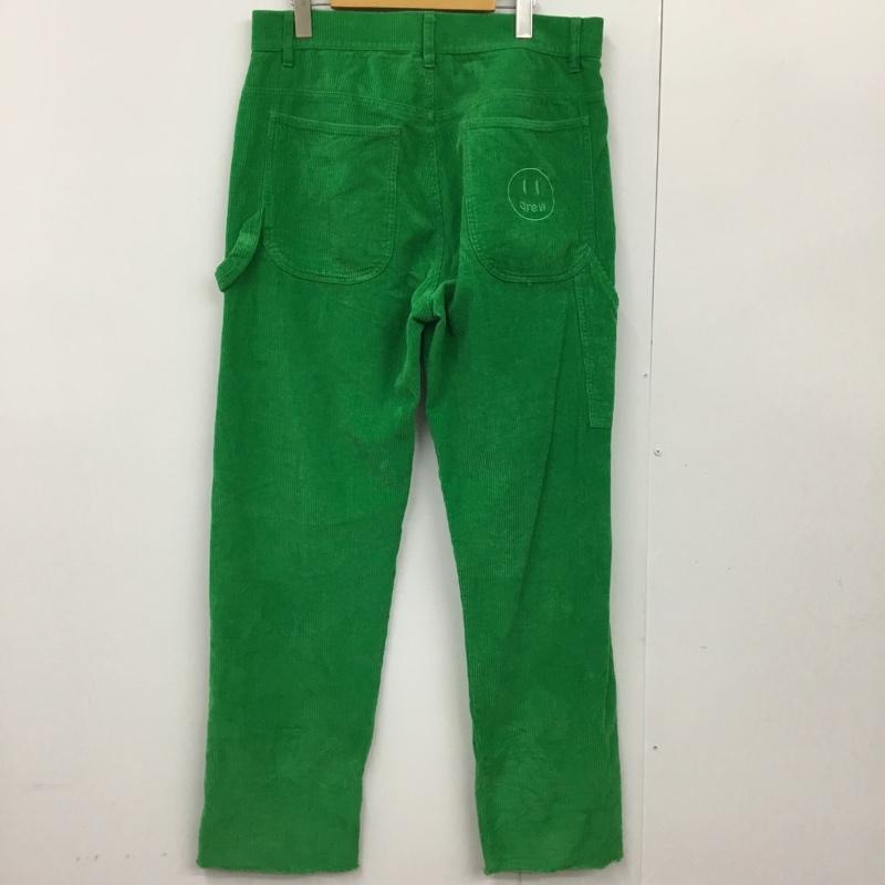 ドリューハウス drew house パンツ ワークパンツ、ペインターパンツ コーデュロイ 32 ロゴ、文字 緑 / グリーン / メンズ USED 古着 中古 10091691