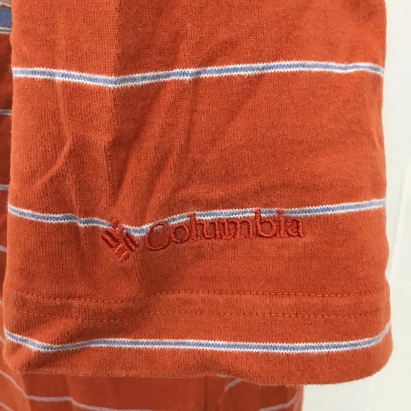 コロンビア Columbia Tシャツ 半袖 S4PM6384 XL ボーダー柄 茶 / ブラウン / X 水色 / ライトブルー / X 白 / ホワイト /  メンズ USED 古着 中古 10091710