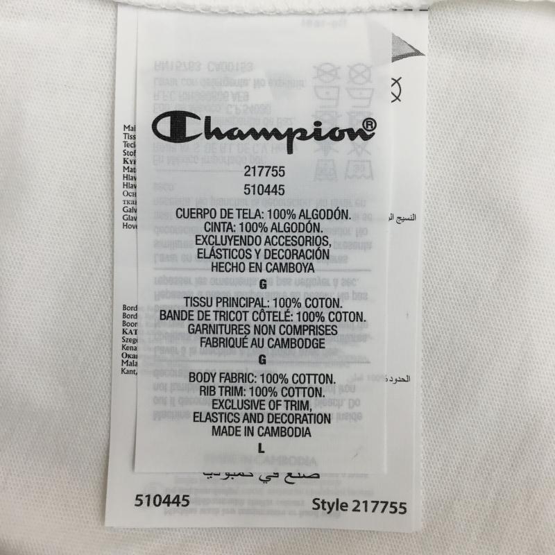 チャンピオン Champion Tシャツ 半袖 Stranger Things ストレンジャーシングス タグ付 L ロゴ、文字 白 / ホワイト / X 黄 / イエロー / メンズ USED 古着 中古 10091725