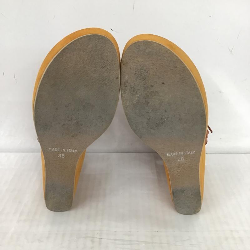 ファビオ ルスコーニ FABIO RUSCONI サンダル サンダル ウェッジソール ストラップ 38 無地 茶 / ブラウン / レディース USED 古着 中古 10091728