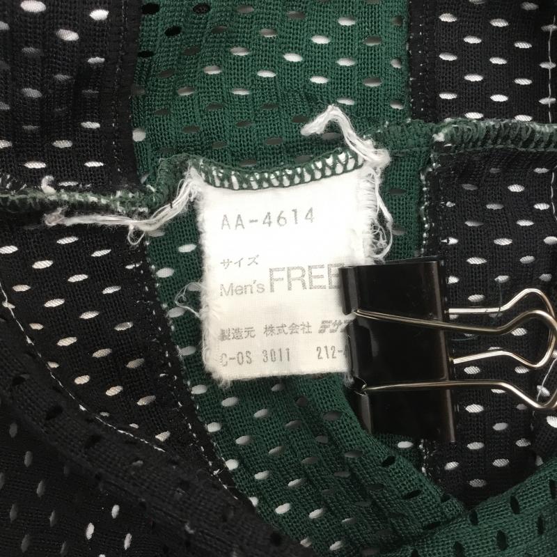 アディダス adidas カットソー 半袖 デサント社製 90s メッシュ フットボールシャツ FREE ロゴ、文字 X プリント X 刺繍 黒 / ブラック / X 緑 / グリーン / メンズ USED 古着 中古 10091837