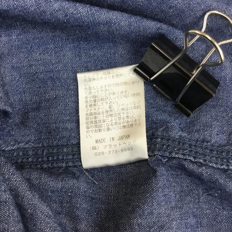 フラットヘッド The Flat Head シャツ、ブラウス 長袖 バイカラー シャンブレー デニム 40 灰 / グレー / X インディゴ / インディゴ / メンズ USED 古着 中古 10091840