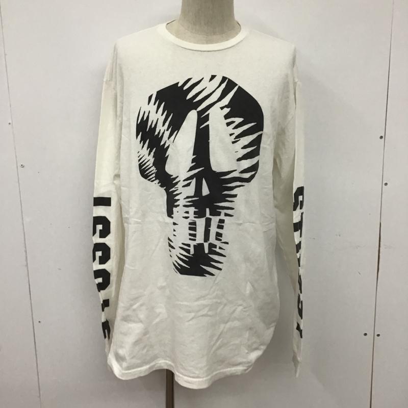 ステューシー STUSSY Tシャツ 長袖 アームロゴ XL スカル 白 / ホワイト / メンズ USED 古着 中古 10091905