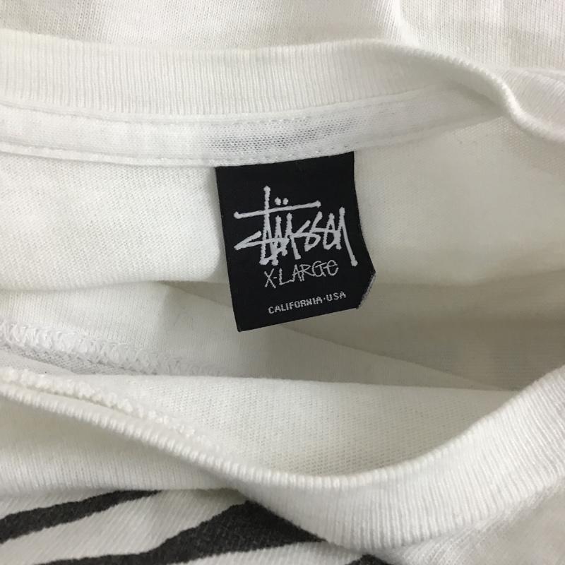 ステューシー STUSSY Tシャツ 長袖 アームロゴ XL スカル 白 / ホワイト / メンズ USED 古着 中古 10091905