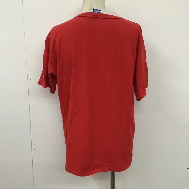 チャンピオン Champion Tシャツ 半袖 プリントロゴ クルーネック L ワンポイント 赤 / レッド /  メンズ USED 古着 中古 10091910