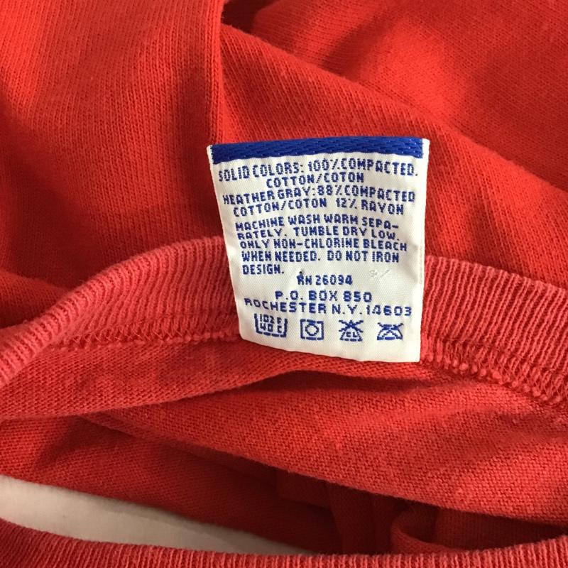 チャンピオン Champion Tシャツ 半袖 プリントロゴ クルーネック L ワンポイント 赤 / レッド /  メンズ USED 古着 中古 10091910