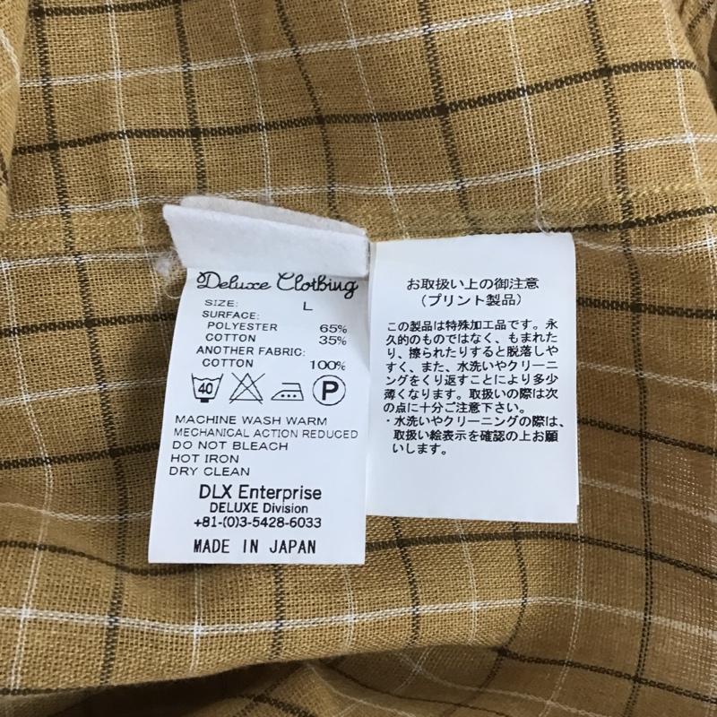 デラックス クロージング Deluxe Clothing シャツ、ブラウス 半袖 ボタンダウン L チェック 茶 / ブラウン /  メンズ USED 古着 中古 10091911