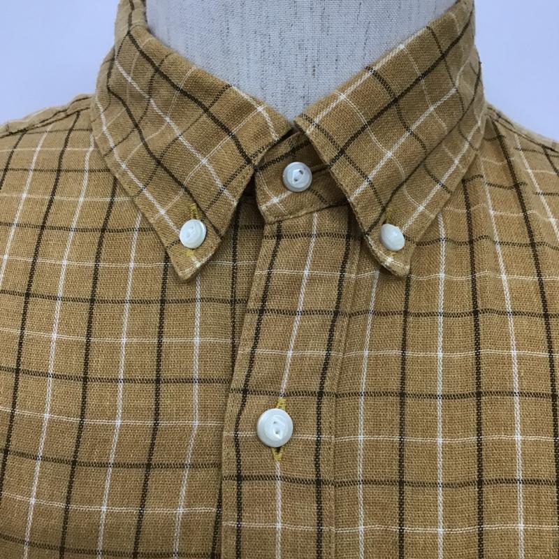 デラックス クロージング Deluxe Clothing シャツ、ブラウス 半袖 ボタンダウン L チェック 茶 / ブラウン /  メンズ USED 古着 中古 10091911