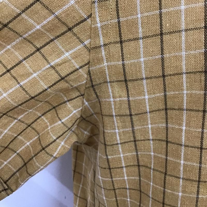 デラックス クロージング Deluxe Clothing シャツ、ブラウス 半袖 ボタンダウン L チェック 茶 / ブラウン /  メンズ USED 古着 中古 10091911