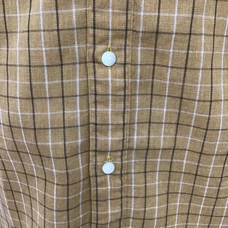 デラックス クロージング Deluxe Clothing シャツ、ブラウス 半袖 ボタンダウン L チェック 茶 / ブラウン /  メンズ USED 古着 中古 10091911
