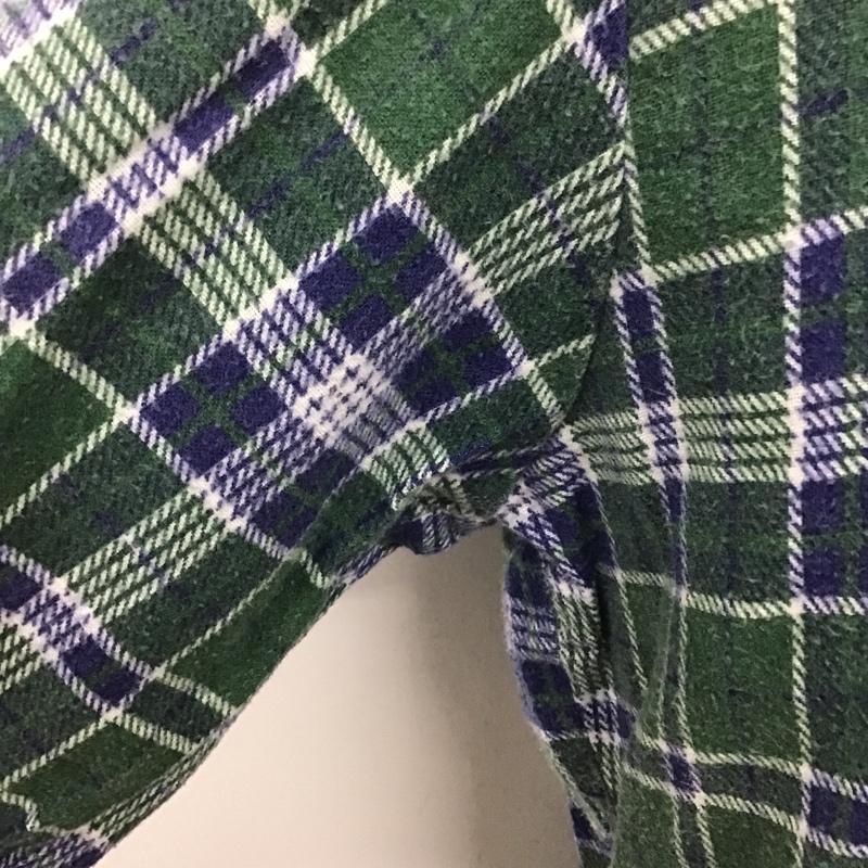 古着 USED シャツ、ブラウス 長袖 ボタンダウン チェック 緑 / グリーン / X 白 / ホワイト / X 紺 / ネイビー /  メンズ USED 古着 中古 10091917