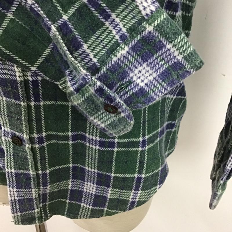 古着 USED シャツ、ブラウス 長袖 ボタンダウン チェック 緑 / グリーン / X 白 / ホワイト / X 紺 / ネイビー /  メンズ USED 古着 中古 10091917