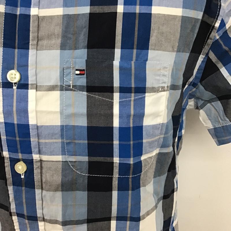 トミーヒルフィガー TOMMY HILFIGER シャツ、ブラウス 半袖 0857877868 チェック ワンポイント 青 / ブルー / X 黒 / ブラック / X 白 / ホワイト / X ベージュ / ベージュ /  メンズ USED 古着 中古 10091929