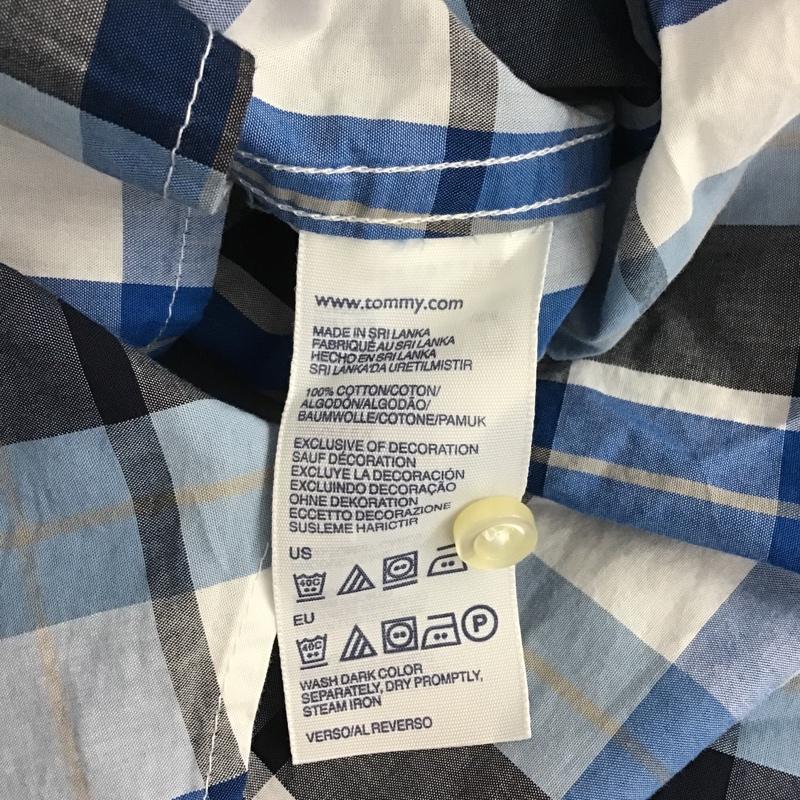 トミーヒルフィガー TOMMY HILFIGER シャツ、ブラウス 半袖 0857877868 チェック ワンポイント 青 / ブルー / X 黒 / ブラック / X 白 / ホワイト / X ベージュ / ベージュ /  メンズ USED 古着 中古 10091929