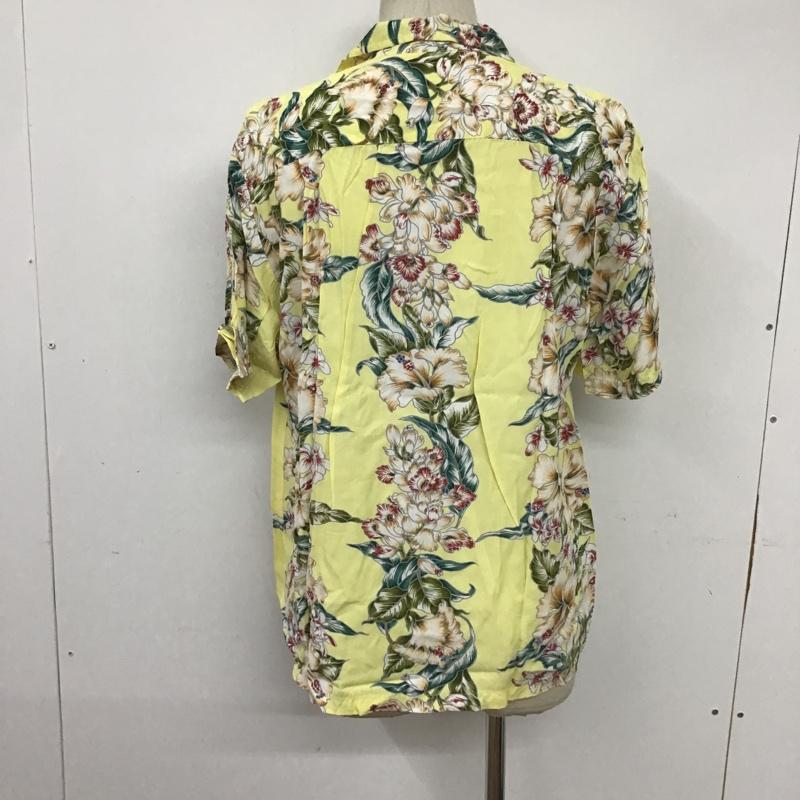 古着 USED シャツ、ブラウス 半袖 アロハシャツ ハイビスカス M 総柄 黄 / イエロー /  メンズ USED 古着 中古 10091976