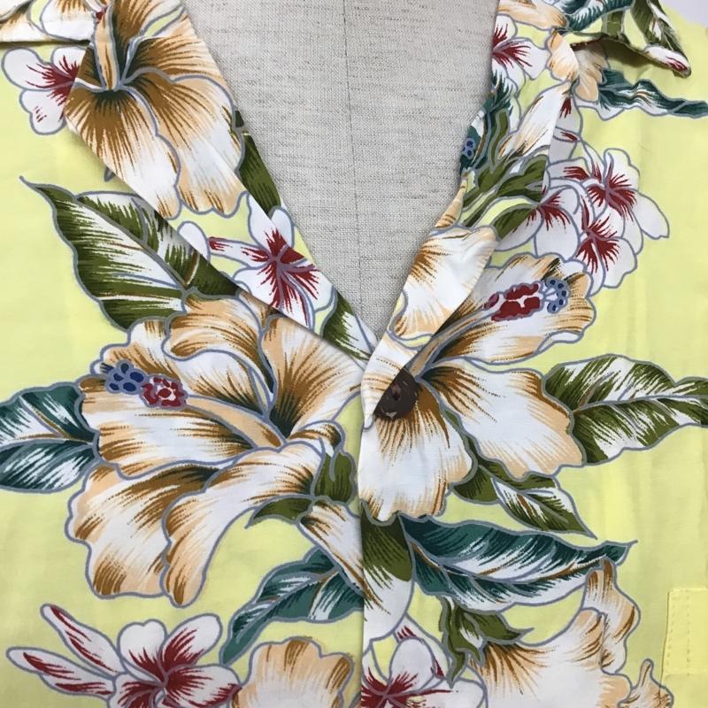 古着 USED シャツ、ブラウス 半袖 アロハシャツ ハイビスカス M 総柄 黄 / イエロー /  メンズ USED 古着 中古 10091976