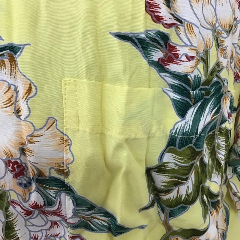 古着 USED シャツ、ブラウス 半袖 アロハシャツ ハイビスカス M 総柄 黄 / イエロー /  メンズ USED 古着 中古 10091976