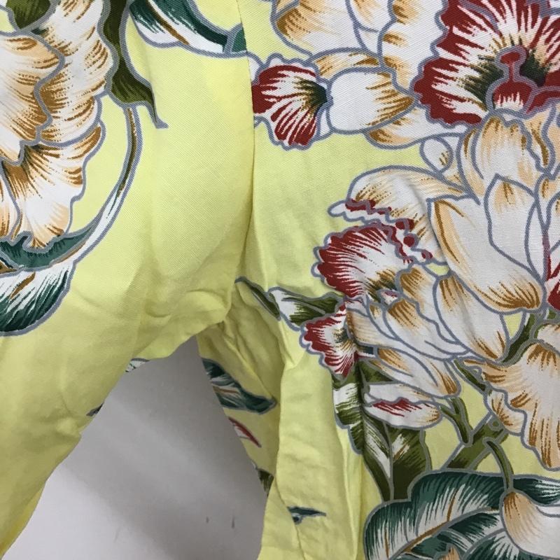 古着 USED シャツ、ブラウス 半袖 アロハシャツ ハイビスカス M 総柄 黄 / イエロー /  メンズ USED 古着 中古 10091976