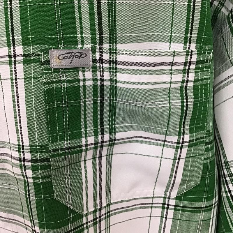 キャルトップ CALTOP シャツ、ブラウス 半袖 XL チェック 白 / ホワイト / X 緑 / グリーン /  メンズ USED 古着 中古 10091984