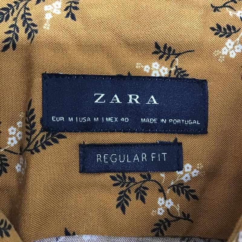ザラ ZARA シャツ、ブラウス 長袖 5600 412 703 M 花柄 橙 / オレンジ /  メンズ USED 古着 中古 10091990