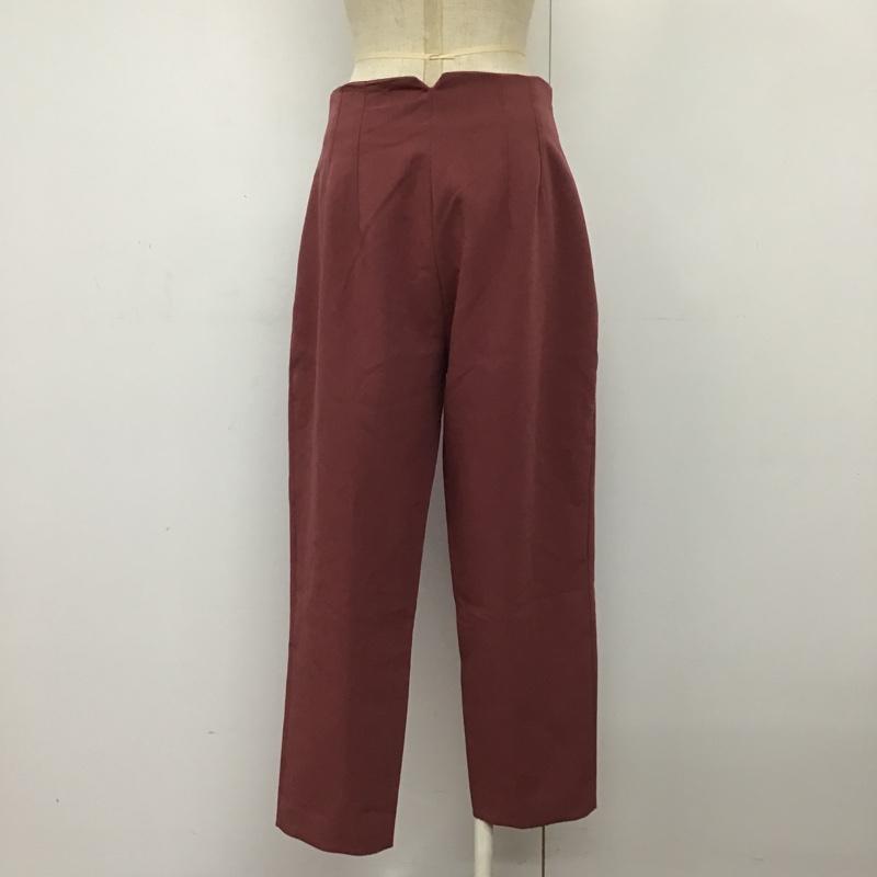 ザラ ZARA パンツ スラックス センタータックパンツ カジュアルパンツ ワイドパンツ M 無地 えんじ / ワインレッド / レディース USED 古着 中古 10092023