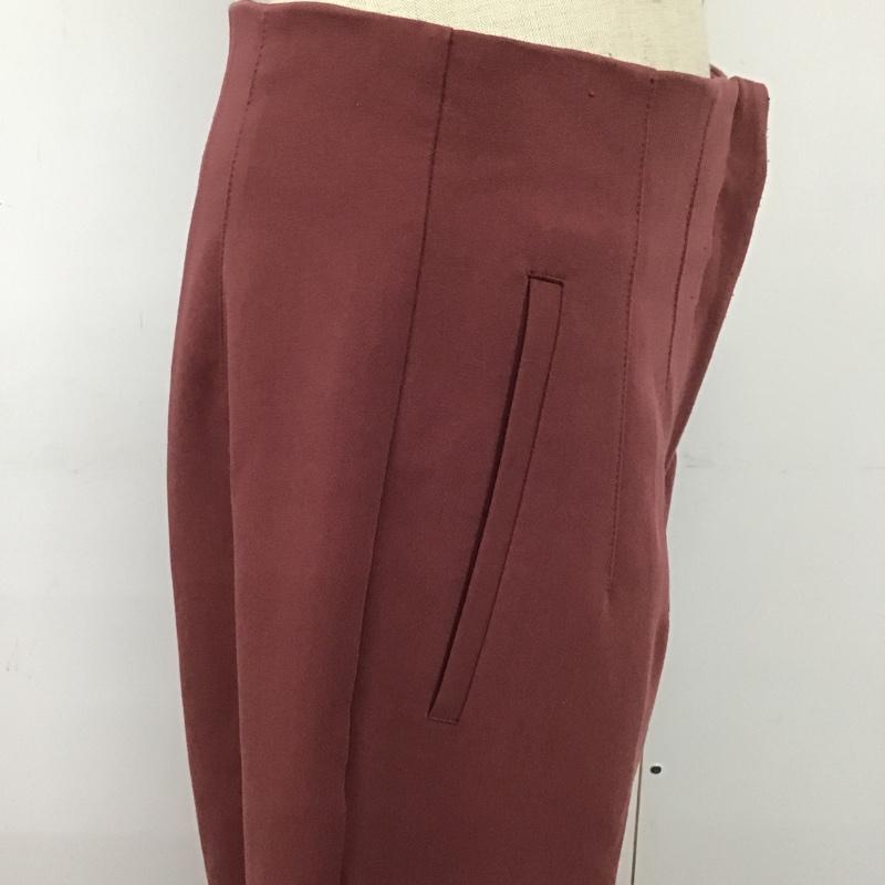 ザラ ZARA パンツ スラックス センタータックパンツ カジュアルパンツ ワイドパンツ M 無地 えんじ / ワインレッド / レディース USED 古着 中古 10092023