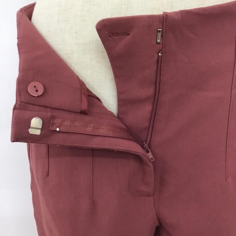 ザラ ZARA パンツ スラックス センタータックパンツ カジュアルパンツ ワイドパンツ M 無地 えんじ / ワインレッド / レディース USED 古着 中古 10092023