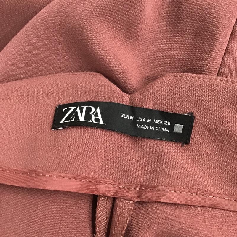 ザラ ZARA パンツ スラックス センタータックパンツ カジュアルパンツ ワイドパンツ M 無地 えんじ / ワインレッド / レディース USED 古着 中古 10092023