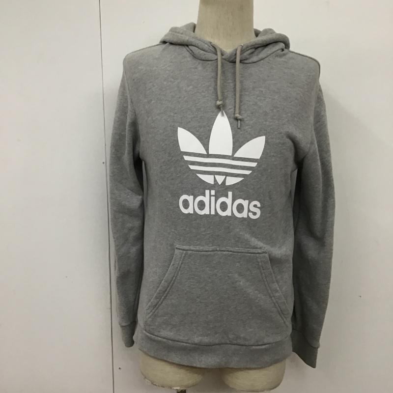 アディダス adidas パーカー 長袖 DT7963 TREFOIL HOODIE S ロゴ、文字 灰 / グレー / メンズ USED 古着 中古 10092051