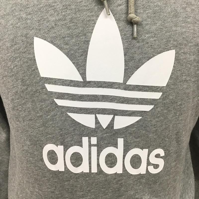 アディダス adidas パーカー 長袖 DT7963 TREFOIL HOODIE S ロゴ、文字 灰 / グレー / メンズ USED 古着 中古 10092051