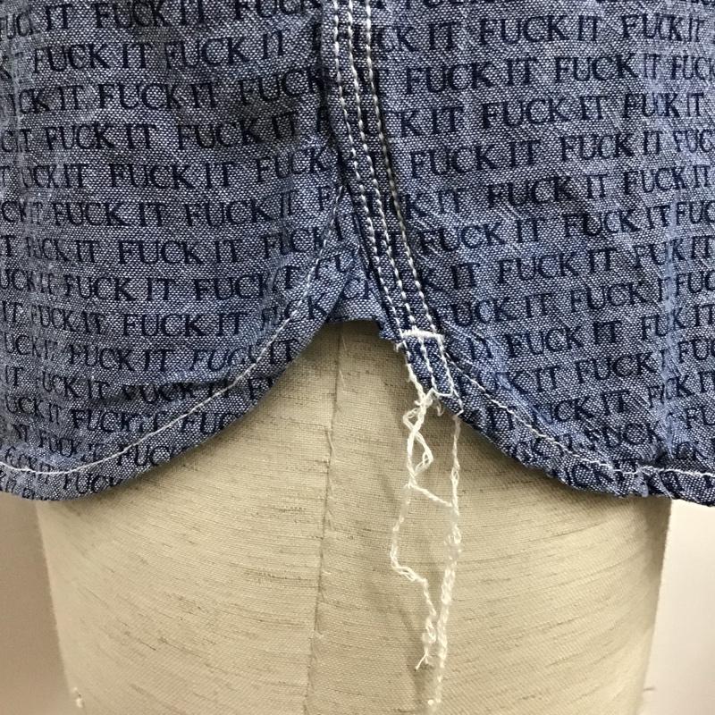 ハフ HUF シャツ、ブラウス 長袖 FUCK IT M 総柄 青 / ブルー / X 紺 / ネイビー /  メンズ USED 古着 中古 10092084